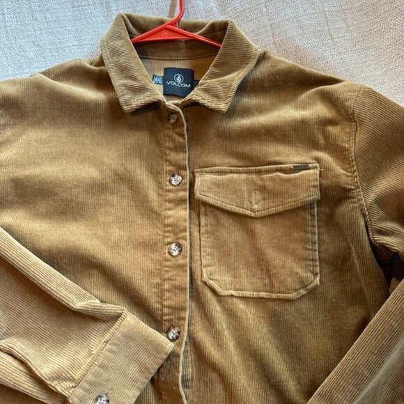 Volcom Women's Cord Button Up top - Picture 1 of 5